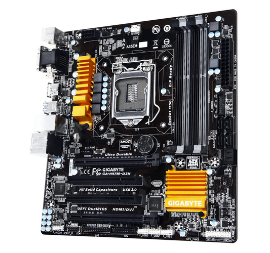 GIGABYTE GA-H97M-D3H Motherboard mATX DDR3 LGA 1150 HDMI VGA DVI Intel H97 [AU]