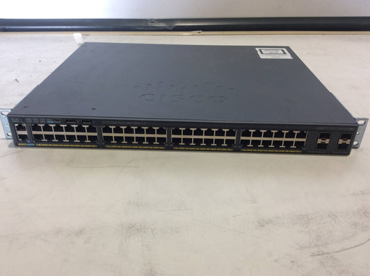 Cisco WS-C2960X-48FPS-L 48 GIGE POE Switch 4 x 1G SFP LAN Base Test & Reset
