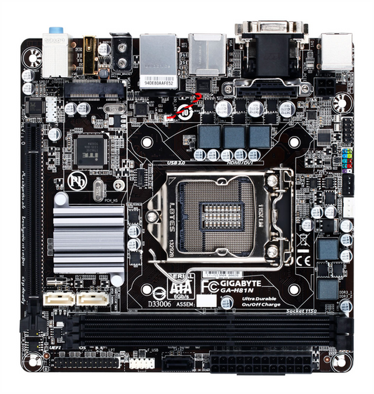 GIGABYTE GA-H81N Motherboard DDR3 miniATX LGA 1150 VGA HDMI DVI Intel H81 [AU]
