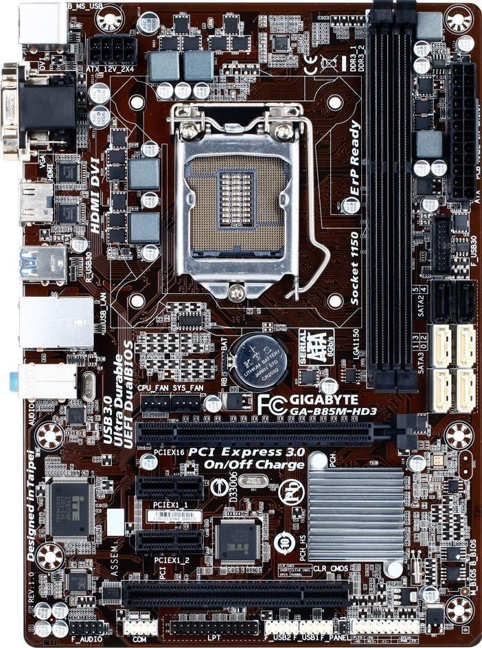 GIGABYTE GA-B85M-HD3 Motherboard miniATX DDR3 LGA 1150 HDMI VGA DVI Intel H85