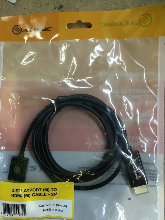 Brand New Alogic 2m DisplayPort (M) to HDMI (M) 2m Cable Black Au Seller