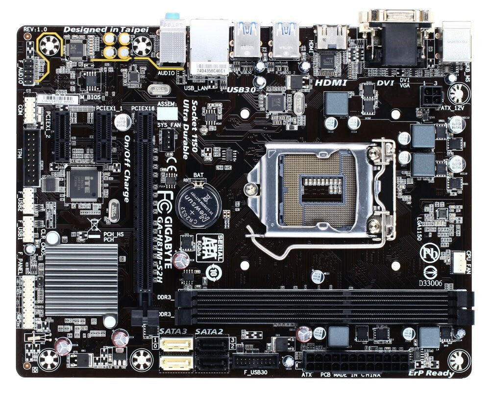 GIGABYTE GA-H81M-S2H Motherboard micro ATX DDR3 LGA 1150 HDMI VGA DVI Intel H81