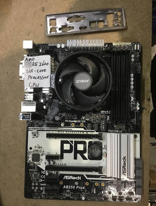 [AU]Asrock AB350 PRO4 Motherboard ATX Socket AM4 USB-C AMD B350 Wirh AMD R5 2600