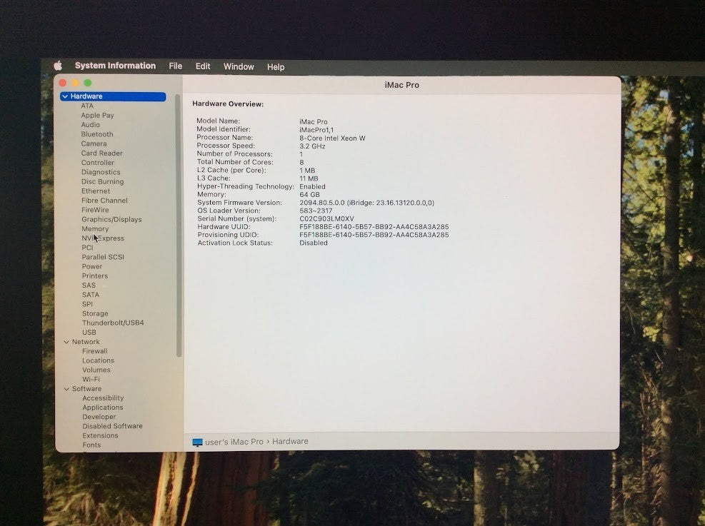 Apple iMac Pro A1862 AIO 27" Xeon W-2140B 5K Radeon Pro Vega 64X 64GB 4TBSSD A-