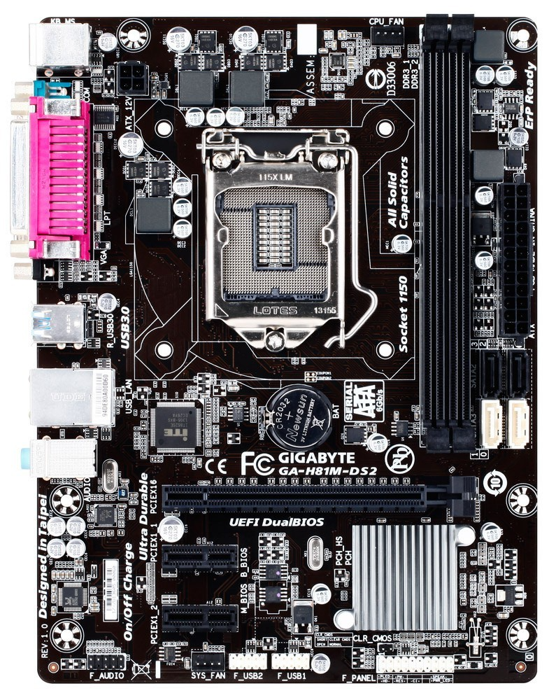GIGABYTE GA-H81M-DS2 Motherboard micro ATX DDR3 LGA 1150 VGA Intel H81 [AU]