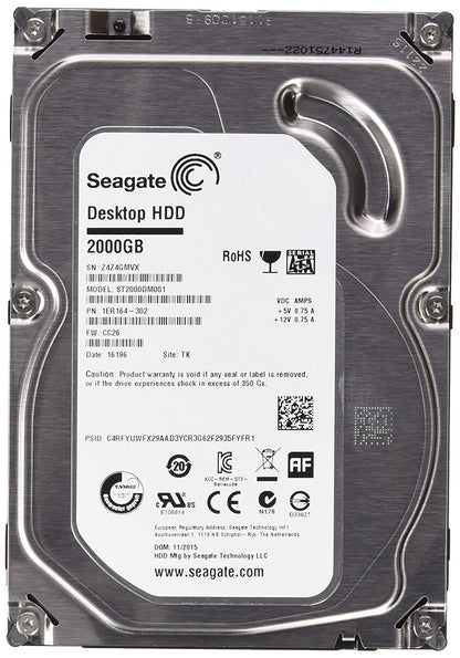 Seagate 2000GB 3.5'' HDD 7200RPM SATA 64MB Cache Hard Drive Disk ST2000DM001