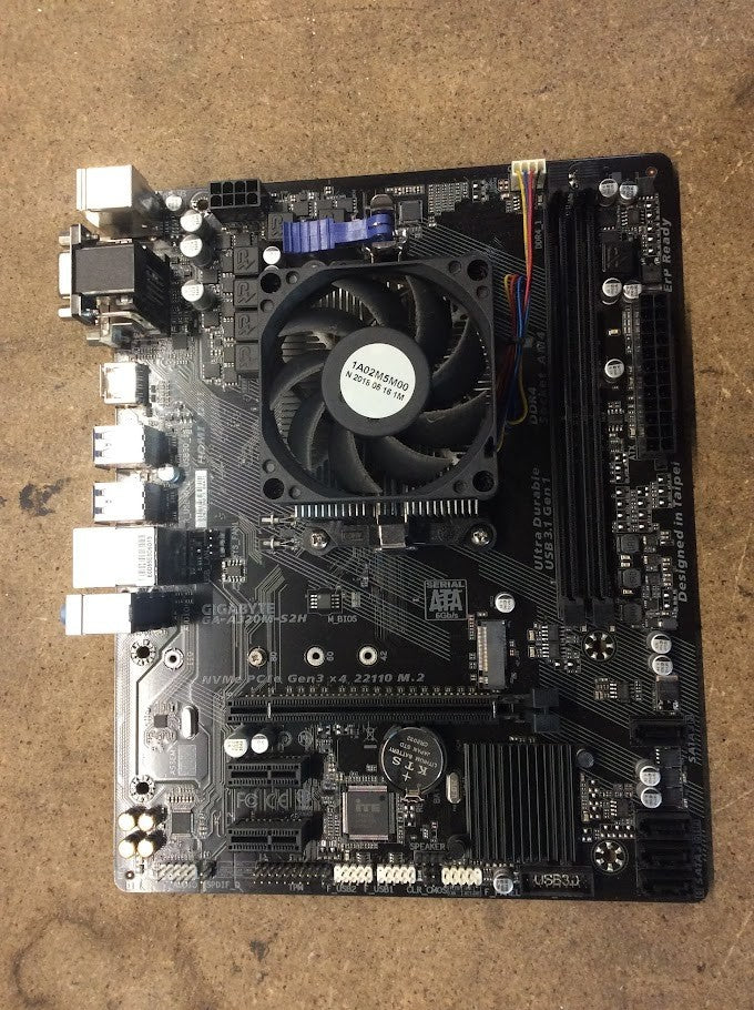 GIGABYTE GA-A320M-S2H Motherboard AMD B350 Socket AM4 mATX + AMD A10-9700 CPU