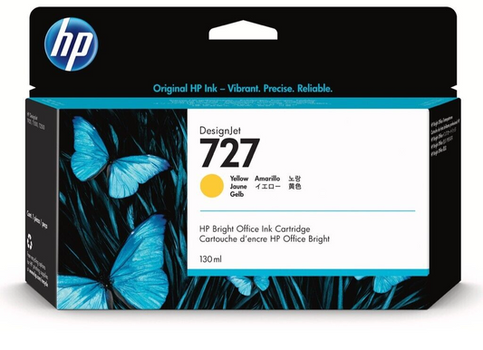 New HP Designjet 727 Yellow B3P21A Ink Cartridge For DESIGNJET T3500 T2500 T1500