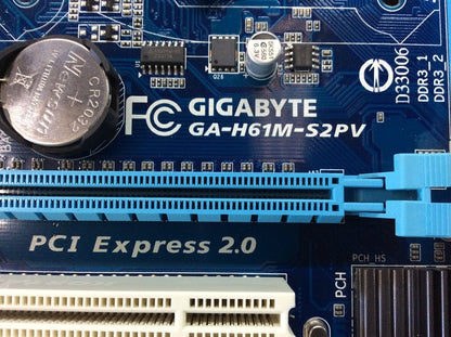 GIGABYTE GA-H61M-S2PV Motherboard DDR3 microATX LGA 1155 DVI VGA Intel H61 [AU]