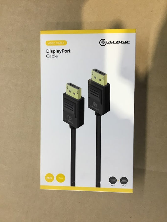 Brand New Alogic 3m 4K DisplayPort to DisplayPort 3m Cable Black Au Stock