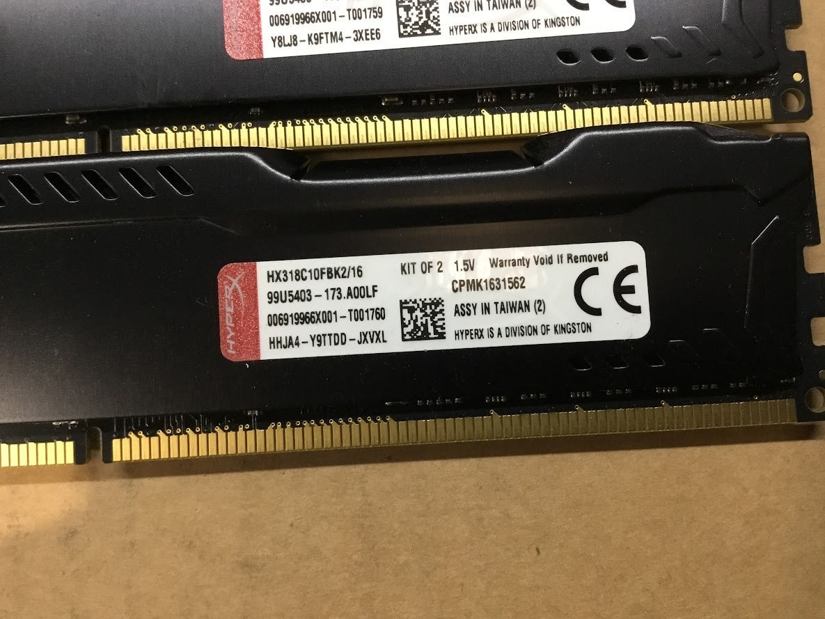 Kingston HyperX Fury DDR3 HX318C10FBK2/16 16GBRAM Desktop Memory Black Au Seller