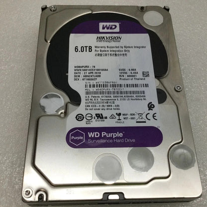Western Digital 6TB 3.5" Hard Disk Drive 5400RPM SATA WD60PURX-78T0ZY1 [AU]