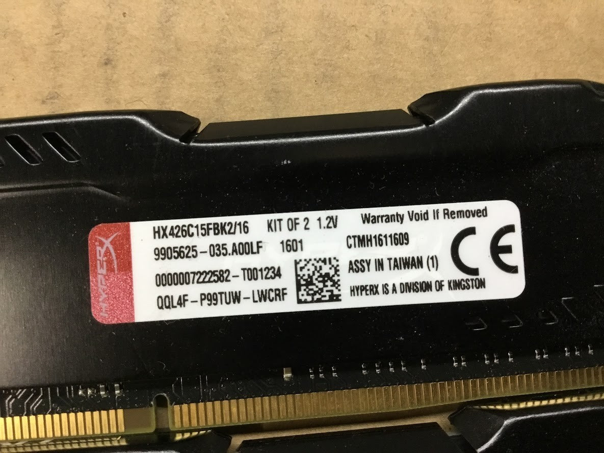 Kingston HyperX Fury DDR4 HX426C15FBK2/16 16GBRAM Desktop Memory Black Au Seller