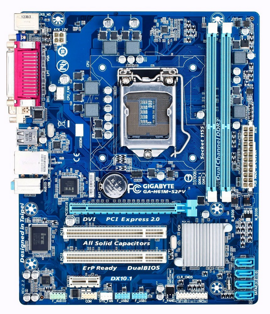 GIGABYTE GA-H61M-S2PV Motherboard mATX LGA 1155 DDR3 VGA DVI USB3.0 Intel H61