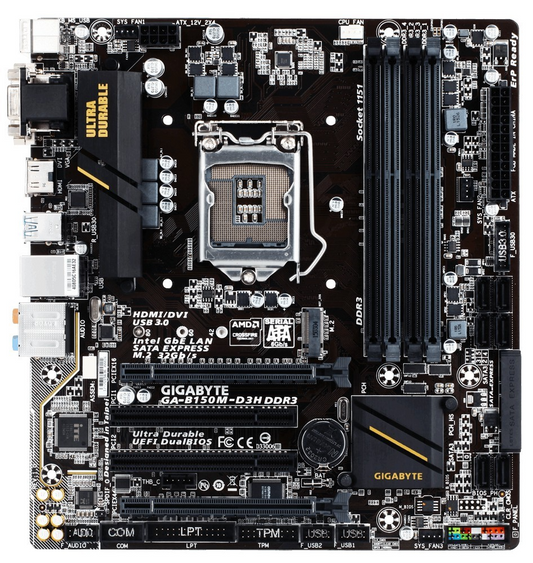GIGABYTE GA-B150M-D3H DDR3 Motherboard microATX LGA 1151 HDMI DVI VGA Intel B150