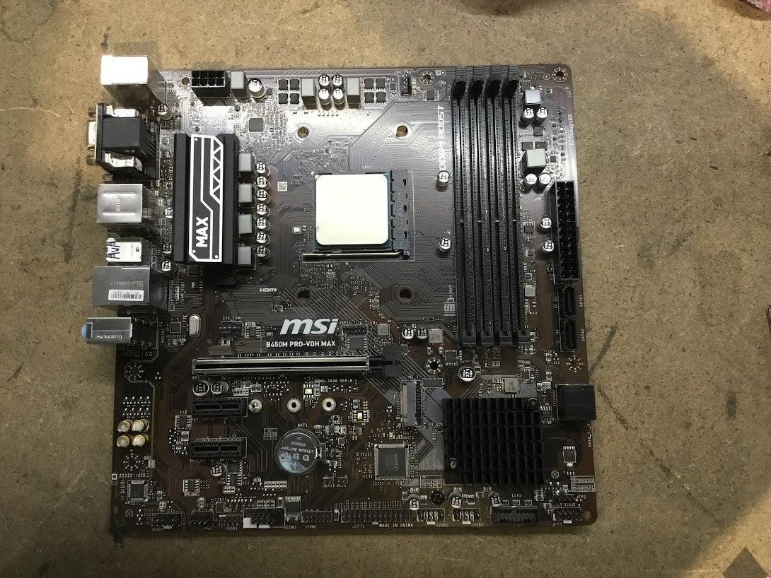 MSI B450M PRO-VDH Max Motherboard mATX AMD B450 + AMD Ryzen  5 5600G + CPU Fen