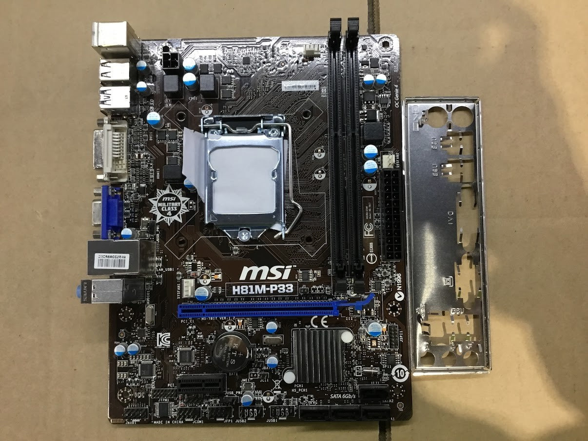 MSI H81M-P33 Motherboard m ATX LGA 1150 DDR3 VGA DVI Intel H81 Tested Au Seller