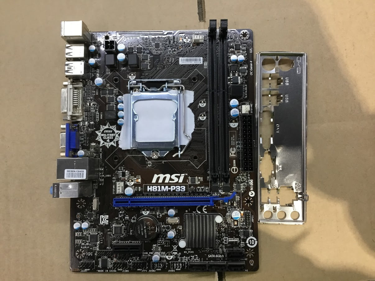 MSI H81M-P33 Motherboard mATX LGA 1150 DDR3 VGA DVI Intel H81 Tested Au Stock