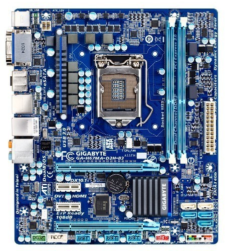 GIGABYTE GA-H67MA-D2H-B3 Motherboard micro ATX LGA 1155 VGA HDMI DVI Intel H67