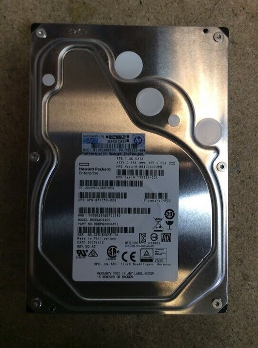 HPE 4TB Desktop 3.5" HDD SATA MG03ACA400 Hard Disk Drive Silver Au Seller
