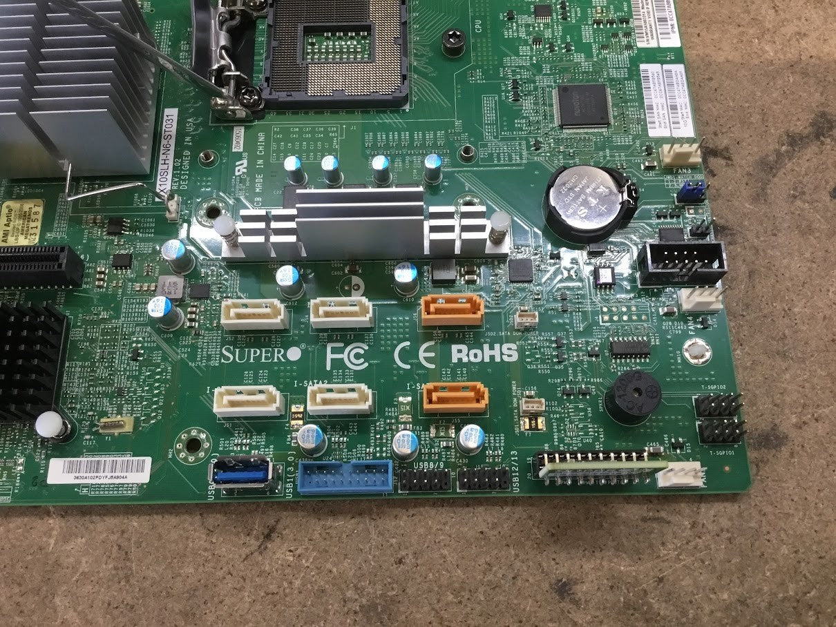 Supermicro X10SLH-N6-ST031 Motherboard mATX DDR3 Quad NIC TPM Chips + Heatsink