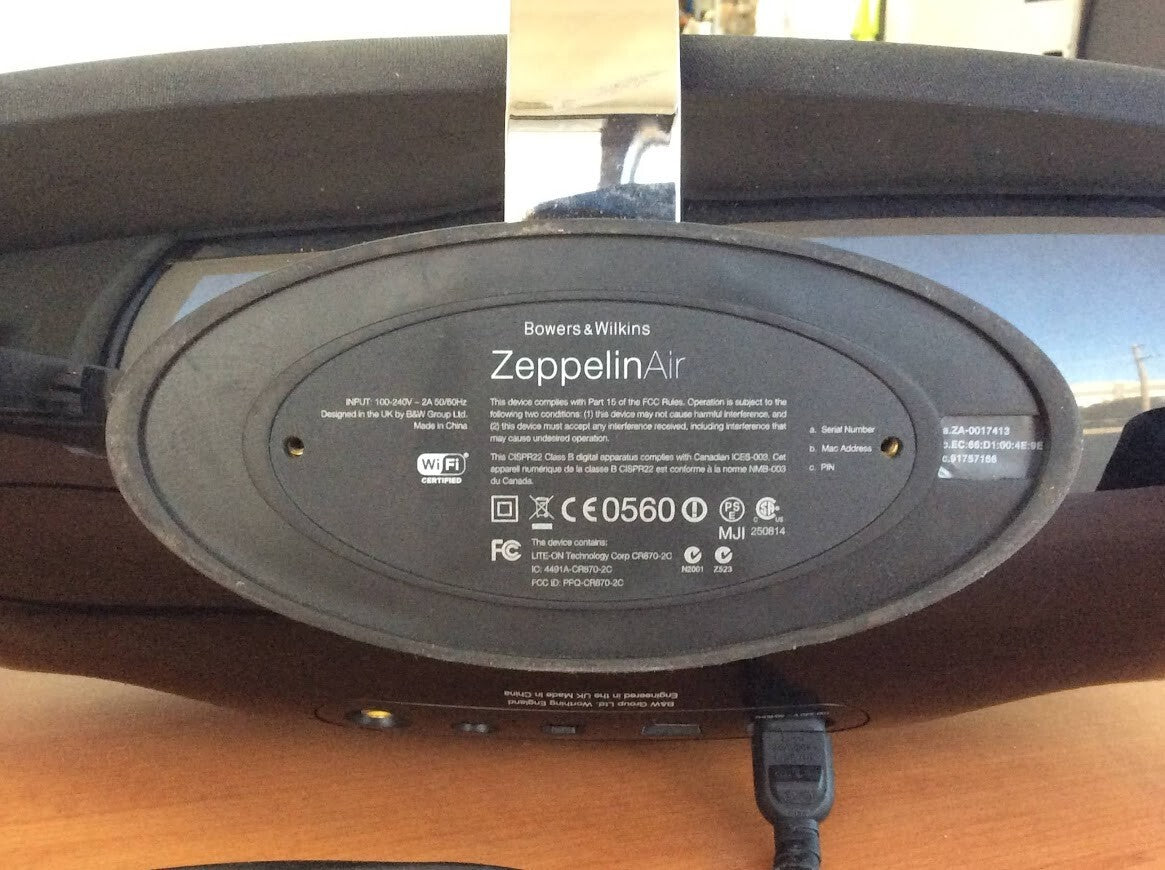 Bowers & Wilkins Zeppelin Wireless speaker Black Tested Au Seller A+