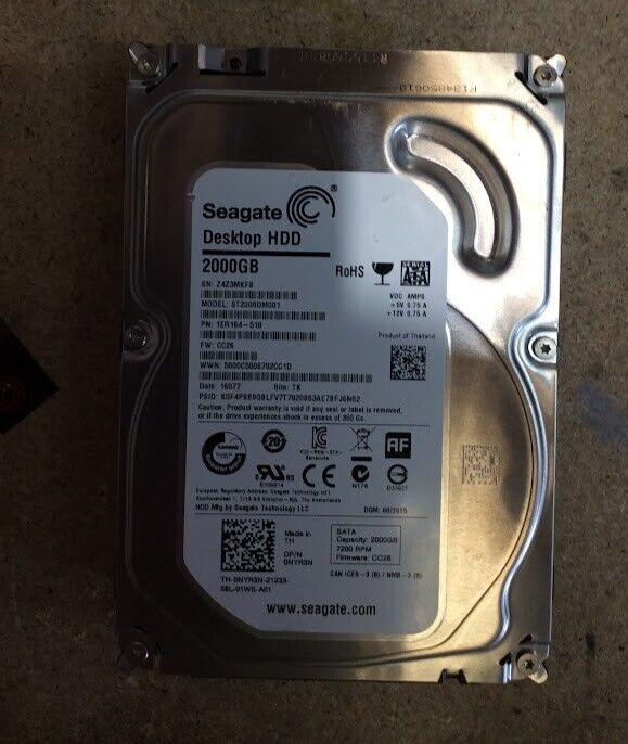 Seagate 2TB Desktop 3.5 in HDD SATA ST2000DM001 Hard Disk Drive Silver Au Seller