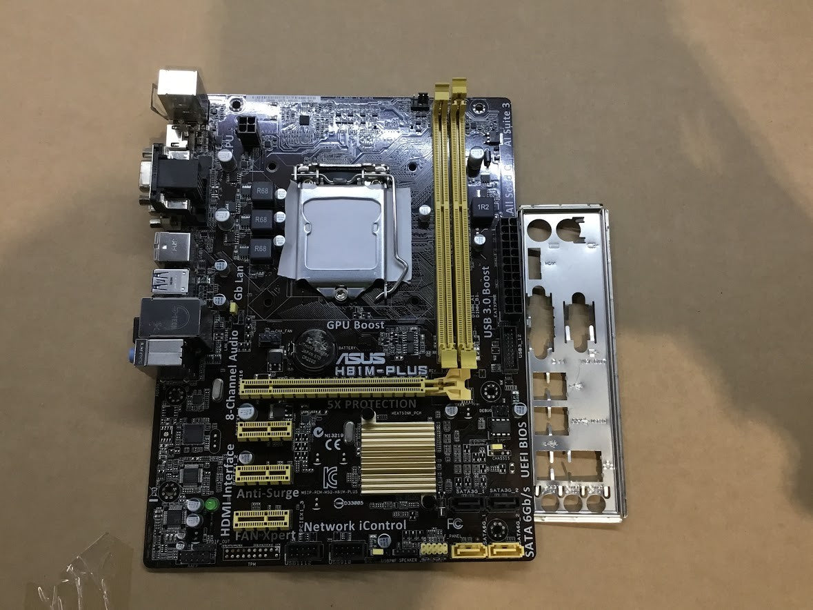ASUS H81M-PLUS Motherboard micro ATX DDR3 LGA 1150 HDMI DVI VGA Intel H81 Tested