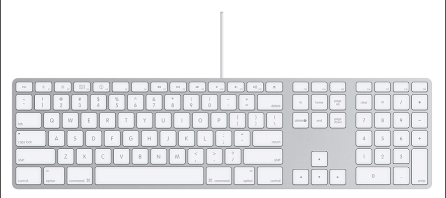 Apple A1243 USB Wired Standard Keyboard w/Numeric Keypad EMC 2171 cable wear